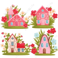 garden house with flowers stencils hot new metal cutting dies for making scrapbook album birthday paper cards embossing cut die