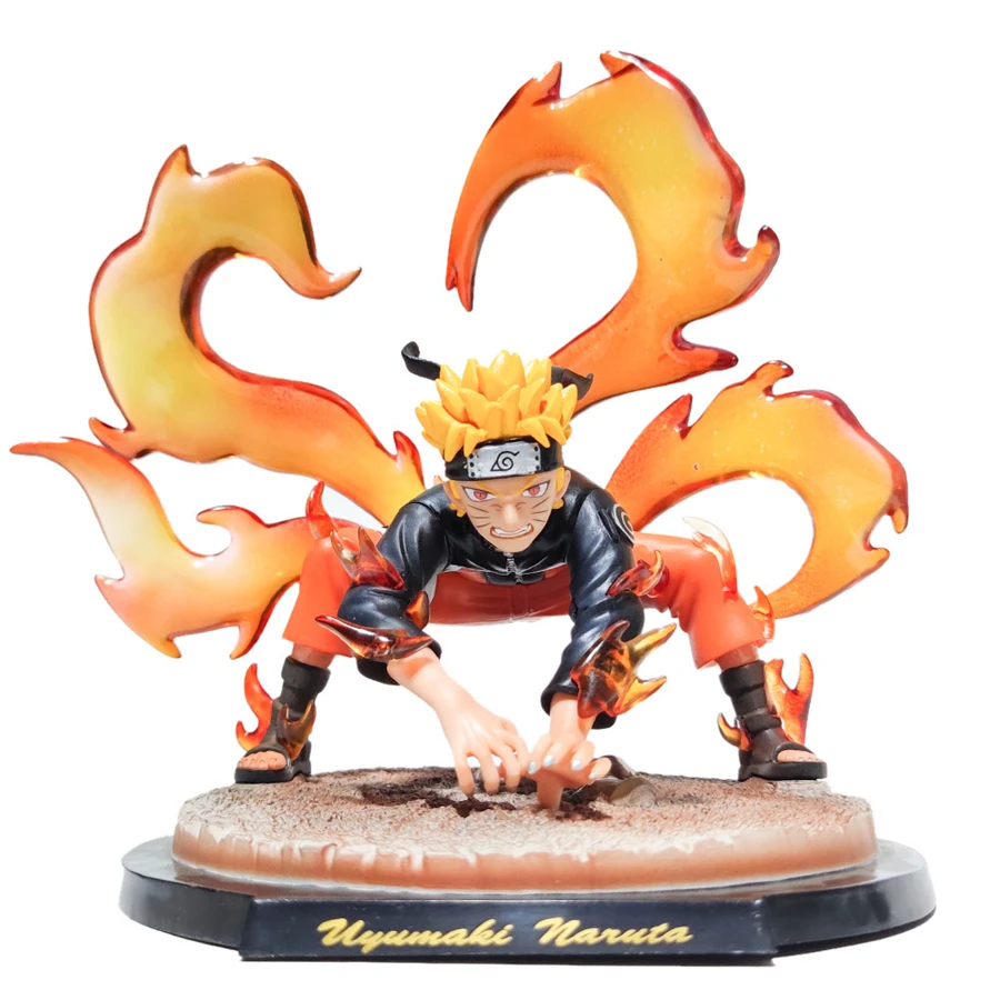 

Naruto GK Four tail Fox UzumakiWhirl Pool Naruto Transformed Intonine Tail Fox Anime Model Statue Hand Ornaments Collectible Toy