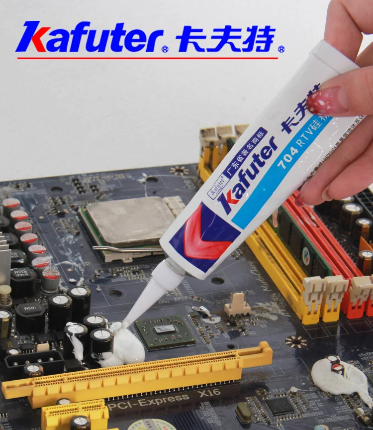 Kaft k704 силиконовый каучук белый Устойчивый к высоким температурам герметик