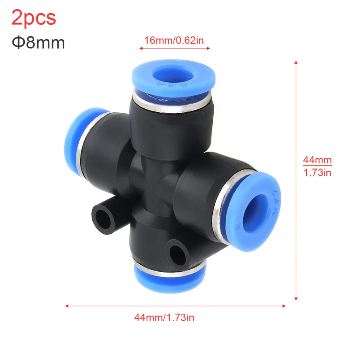 2 шт./лот быстроходные фитинги 8 мм поперечный Тип APE пластик четырехходовой