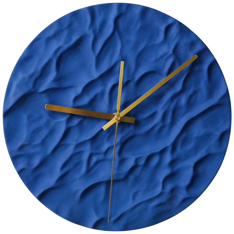 

Blue White Ceramics Wall Clock Modern Design Minimalist Fashion Nordic Bedroom Clock Silent Zegary Scienne Home Decor BD50WC