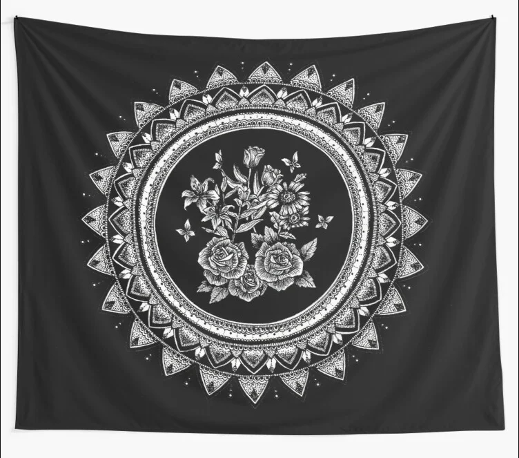 

Букет гобелен с мандалой, гобелены с мандалой в стиле бохо на заказ, настенный гобелен с рисунком в стиле хиппи, Настенное подвесное одеяло
