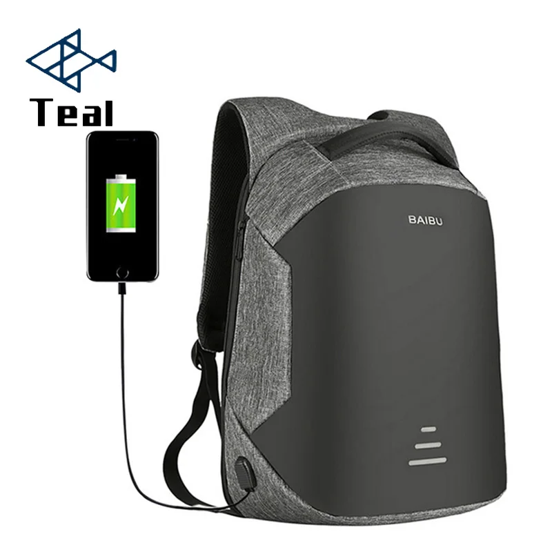 Мужской холщовый рюкзак с USB-зарядкой и отделением для ноутбука 15 дюймов | Багаж