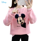 Женский флисовый свитшот с длинным рукавом, теплый пуловер с рисунком Микки Мауса из аниме Disney 90-х годов, Y2K, Осень-зима 2021