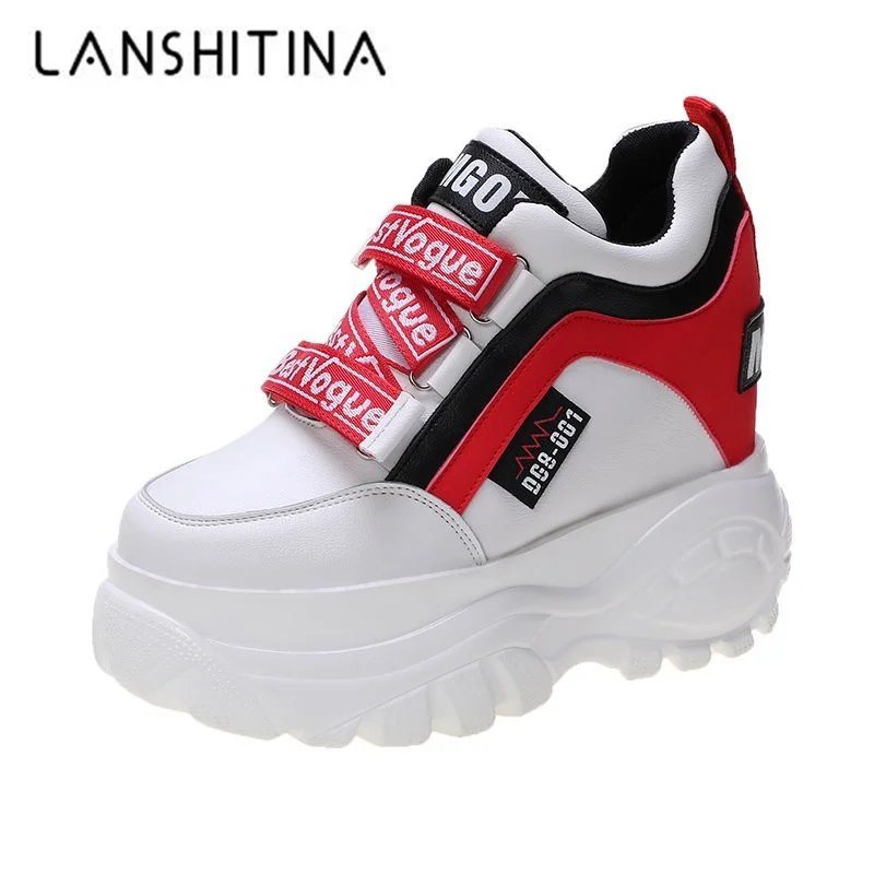 

Thick Bottom Chunky Sneakers Women White Black Patchwork High Platform Shoes Woman Casual Autumn Winter Wedges Footwear