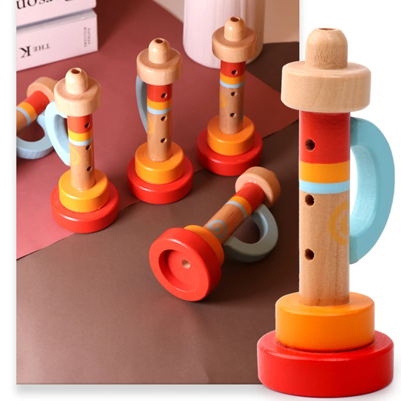 Wooden children's trumpet Orff musical instrument toy gift 