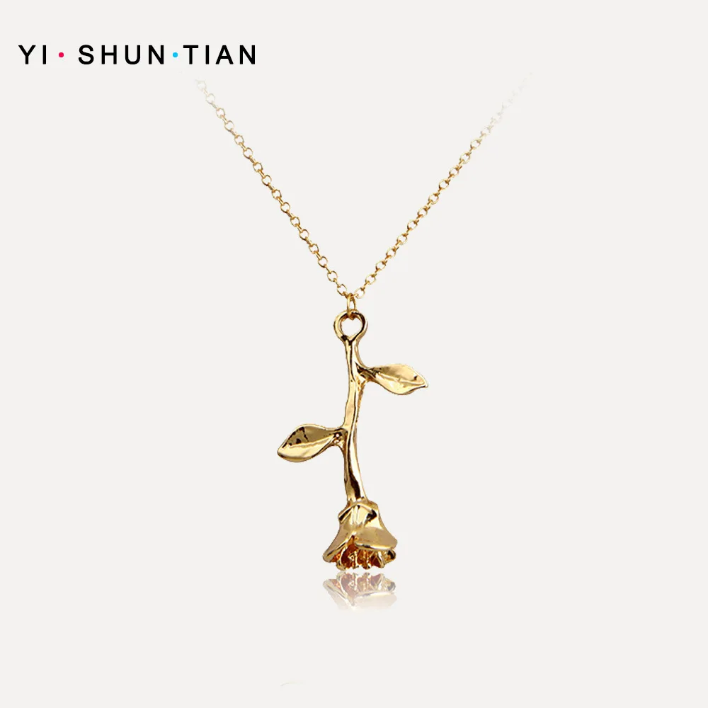 Розовое золото длинное ожерелье подарок для женщин персонализированное с