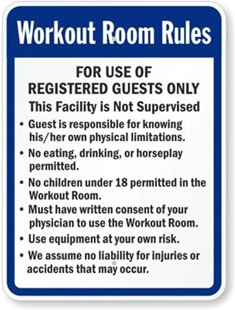 

no applicable Tin Metal Signs,Vintage Posters Decorations,Road Sign Workout Room Rules Sign Street Sign,12X8 Inches