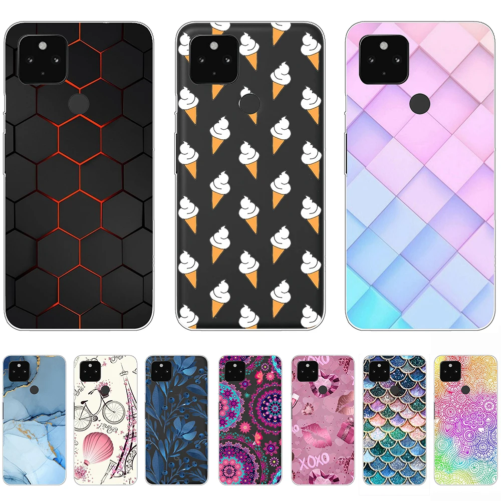 

For Google Pixel 5 Case Tpu Silicon Abstract Shell Phone Cover on Pixel 4A 4G 5G Anti-knock Personality Fundas Coque Etui Bumper
