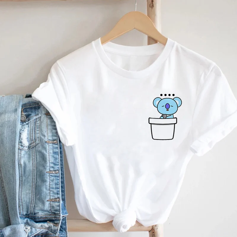 

2021 Women t shirt Kawaii Koala T-shirts Funny Cartoon T-shirt 90s Girls Harajuku graphic tshirt Top Short Sleeve t-shirt femme