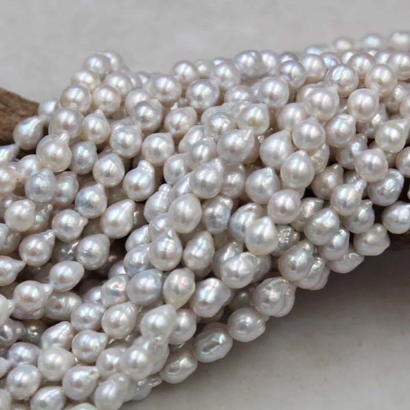 

Best Selling Strong Light With Tail 7-8MM Water Drop Shaped Pearl Semi-Finished Necklace 40CM Long DIY Necklace Accessories