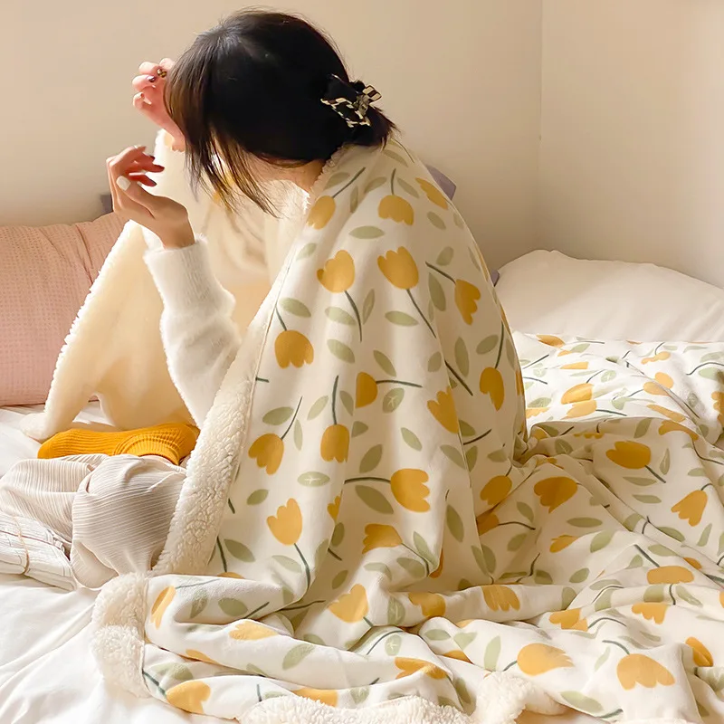 

High Quality Winter Print Fleece Blanket Super High-grade Fleece Blanket Sofa Blanket Super Warm Bed Sheet Pet Bedspread