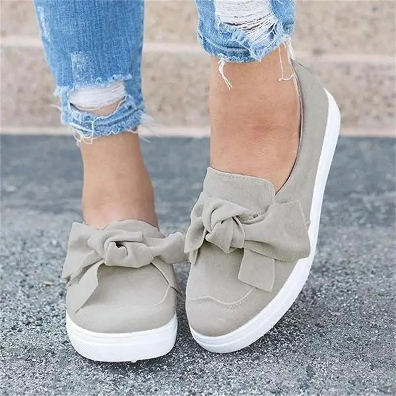 Женская обувь белые кроссовки женские слипоны с бантом-бабочкой Новое