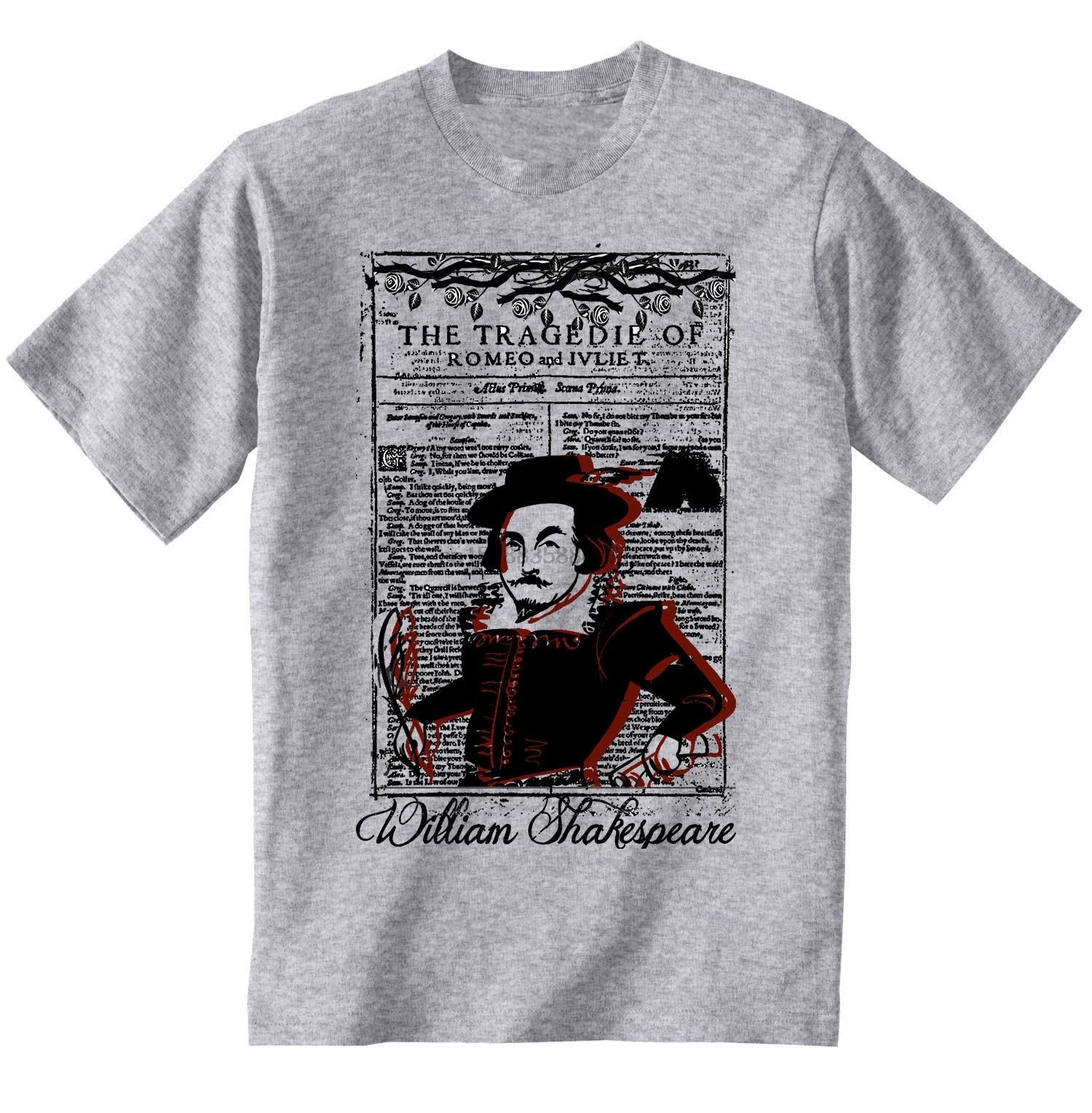 

WILLIAM SHAKESPEARE ROMEO AND JULIET - NEW COTTON GREY GREY TSHIRT Printed Men T-Shirt Short Sleeve Funny Tee Shirts