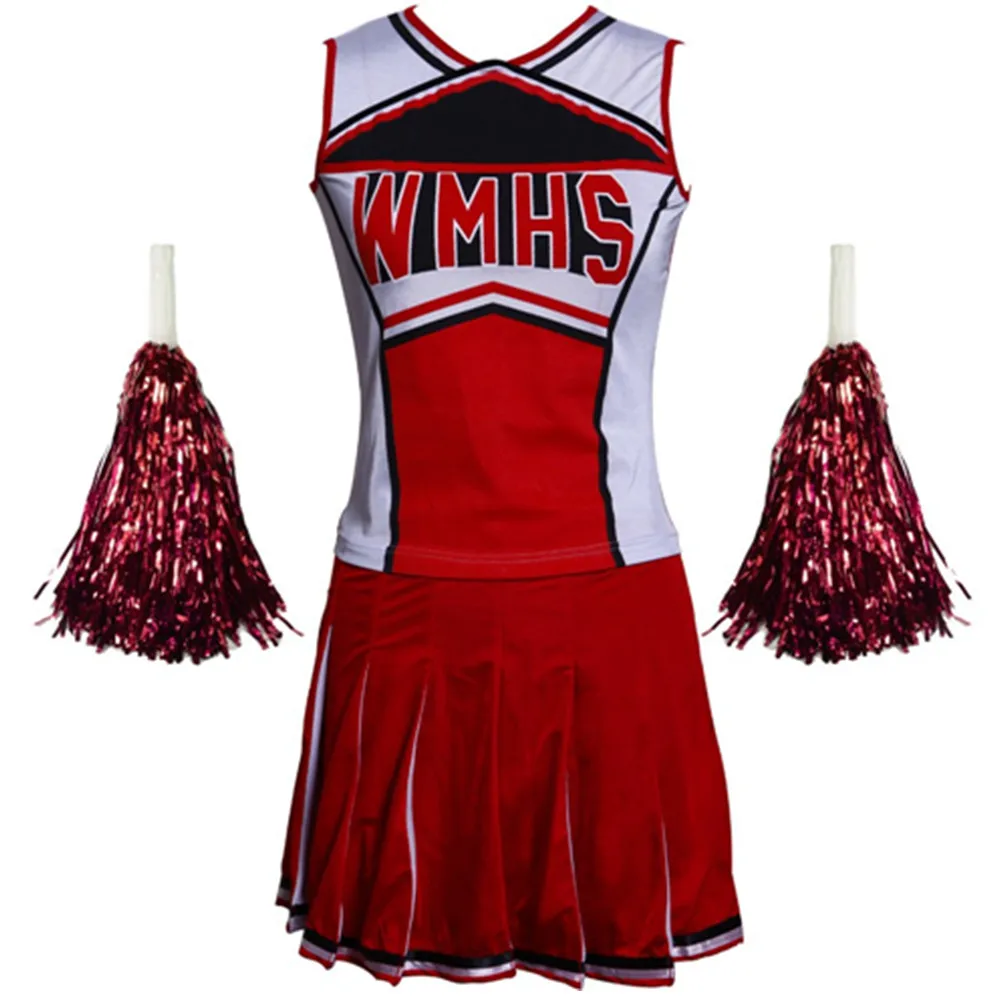 Костюм Болельщицы для девочек спортивная форма красное сексуальное платье без