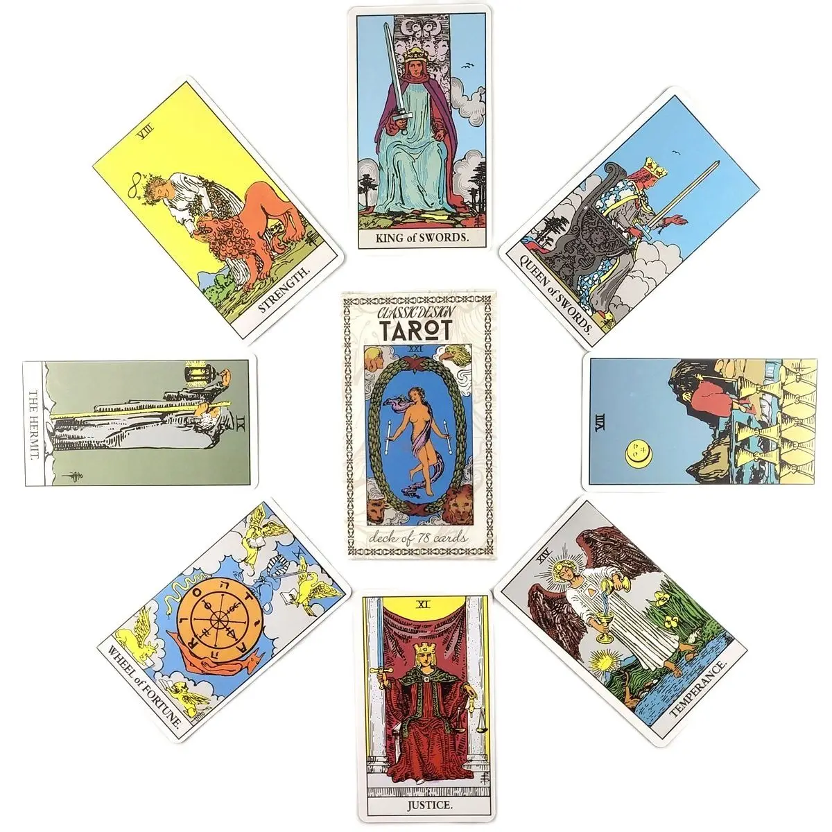 

Latest High Quality Classic Design Tarot Cards Fortune Guidance Telling Divination Deck Board Game With PDF Guidebook 78 Pcs