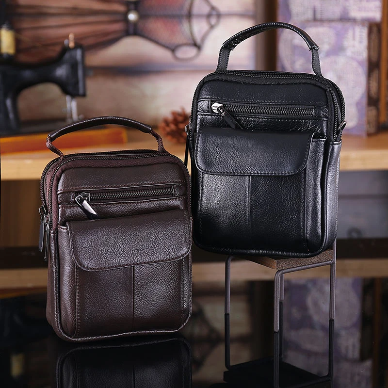 YIANG мужская сумка-мессенджер из яловой кожи сумка через плечо поясной ремень