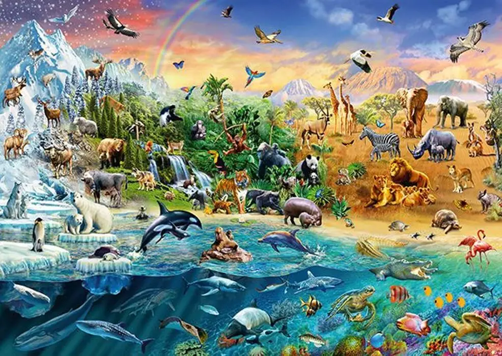 

Jmine Div 5D Zoo Animal Elephant Lion Dolphin Full Diamond Painting cross stitch kits art ocean 3D paint by diamonds