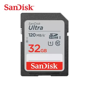 Флэш-карта памяти SanDisk Ultra SDHC, SD-карта 32 Гб, C10, флэш-карта 120, флэш-скорость чтения для камеры, видеокамеры (флэш-памяти)