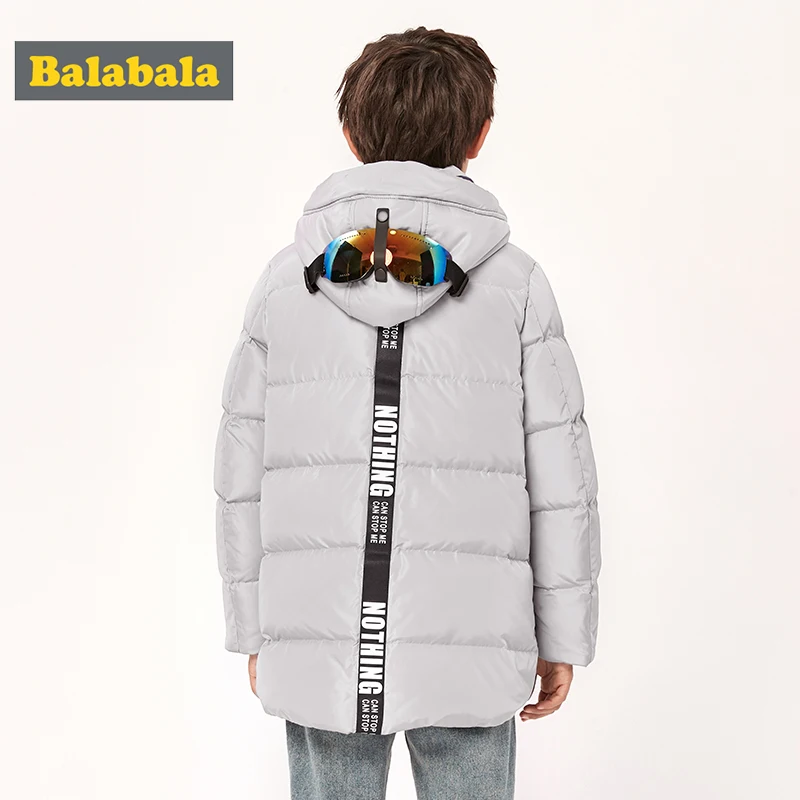 Детский длинный пуховик для мальчиков зимняя одежда больших модная теплая
