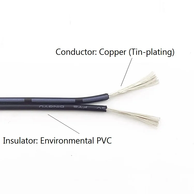 1 м 2 контактный Электрический медный провод 22AWG кабель для освещения лампы