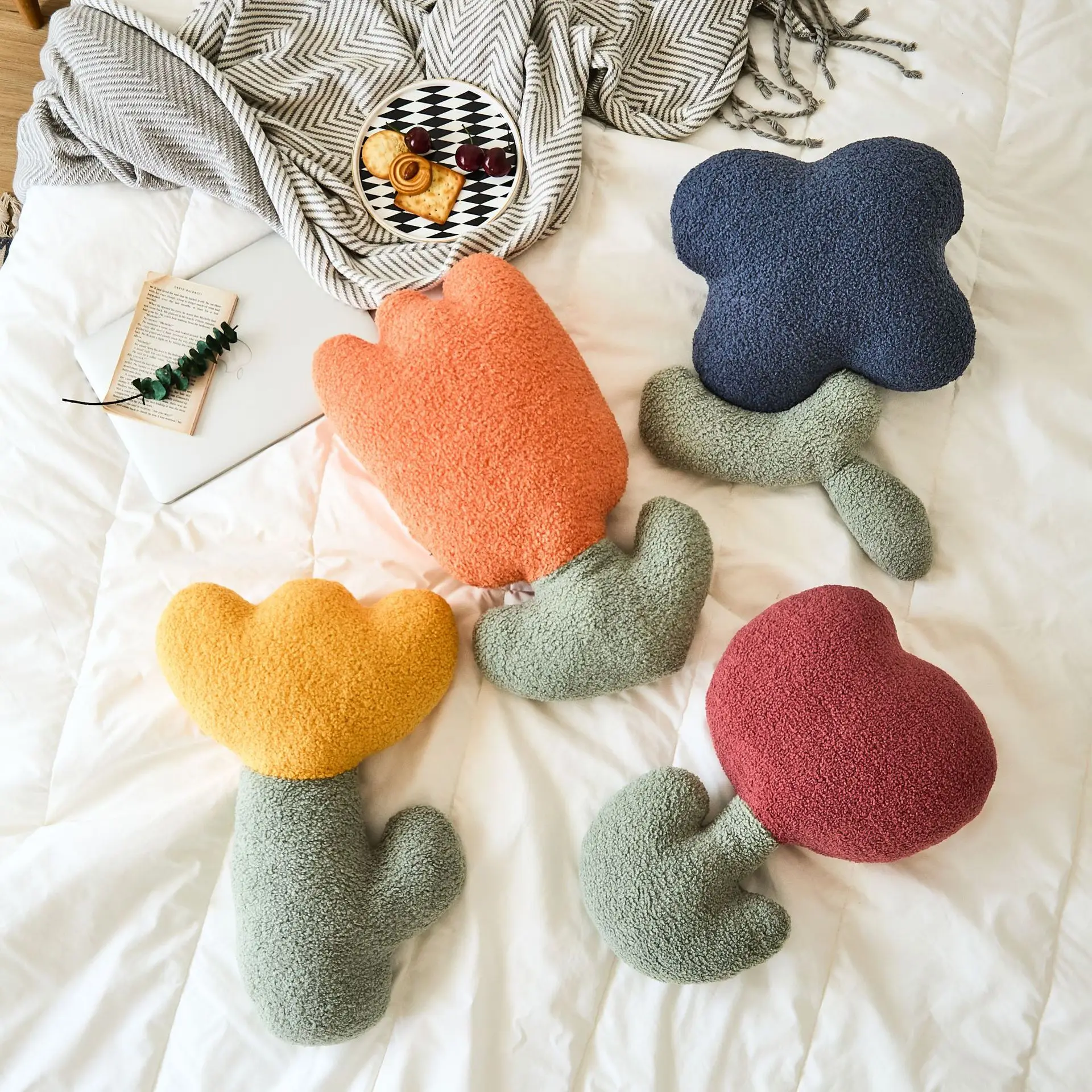 

Ins Style Teddy Velvet Flower Toy Cushion Kids Children Baby Photography Props Children Room Decoration Crib Decoration