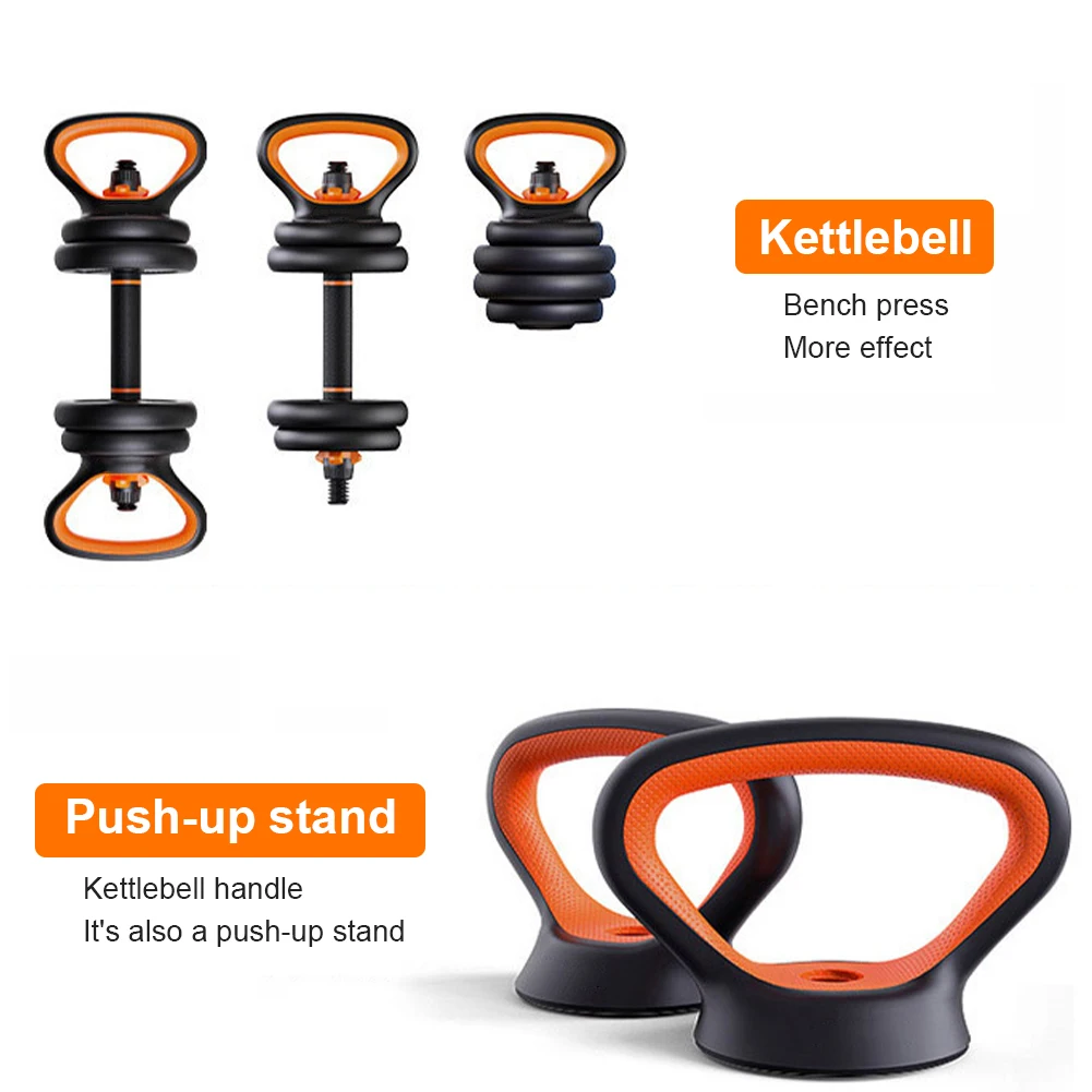 

Upgrade Gym Home Fitness Adjustable Kettlebell Handle Use Weight Plates Arm Strength Workout Kettle Bell Grip Dumbbell Equipment