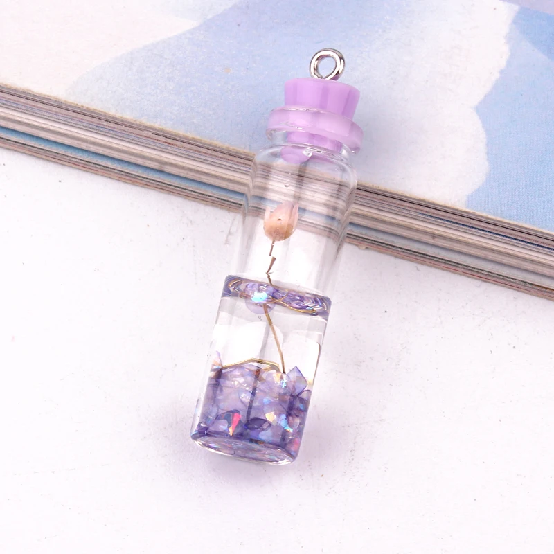 5 шт. милое высушенное растение бутылка с цветами украшения из смолы DIY ювелирных