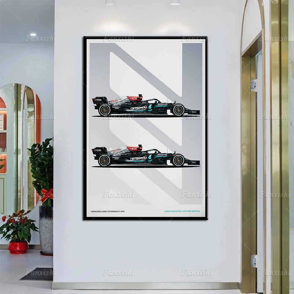 

Modern F1 Car W12 Team - Legends F1 Poster Wall Art Canvas Painting Hd Prints Modular Pictures Home Living Room Decor Man Gift