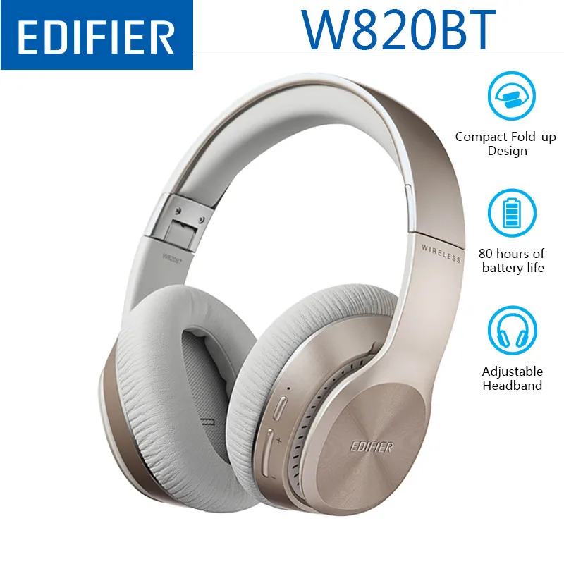EDIFIER W820BT беспроводные наушники bluetooth 4,1 Премиум-качество прослушивания до 80 часов работы от аккумулятора в течение всего дня