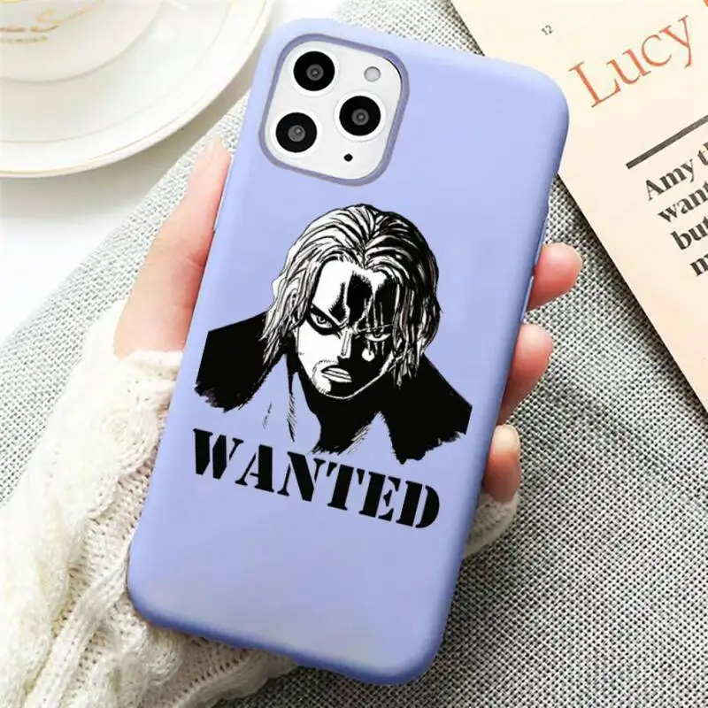

One Piece Luffy Japanese Manga Phone Case Candy Color Violet for iPhone 11 12 pro XS MAX 8 7 6 6S Plus X SE 2020 XR