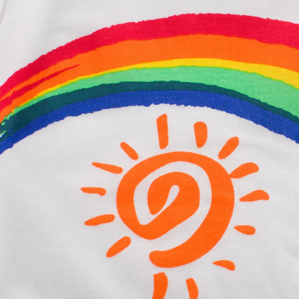 Детские пальто с капюшоном длинными рукавами и радужным принтом ветровка топы