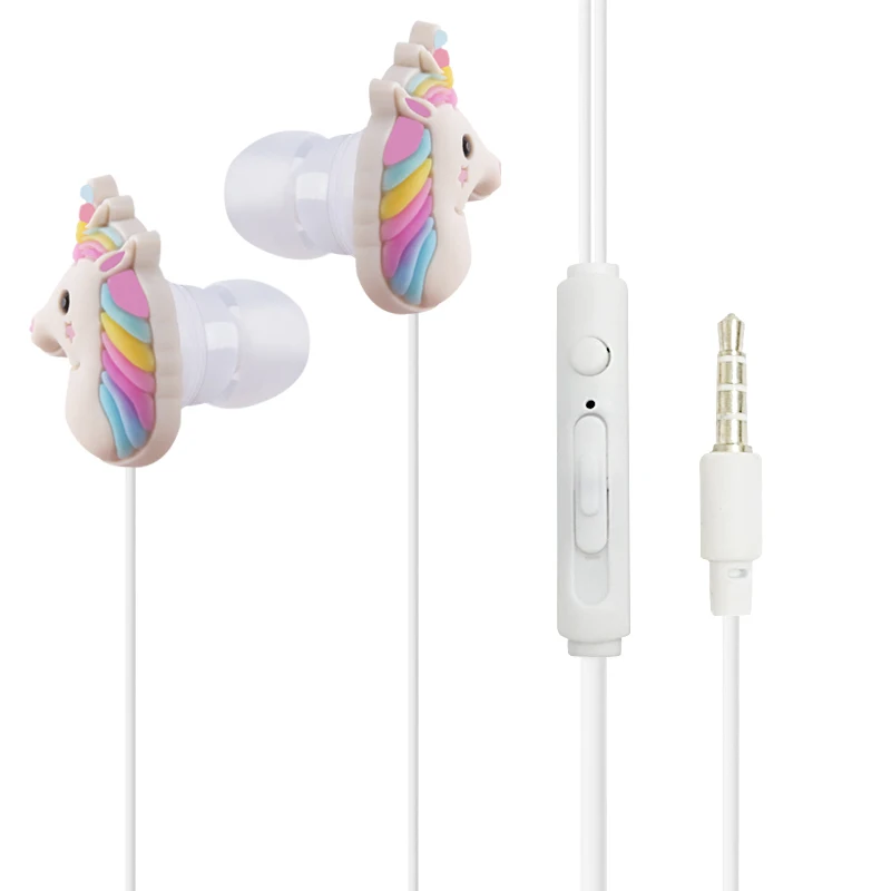 Смешные Мультяшные наушники с единорогом для геймеров музыкальные