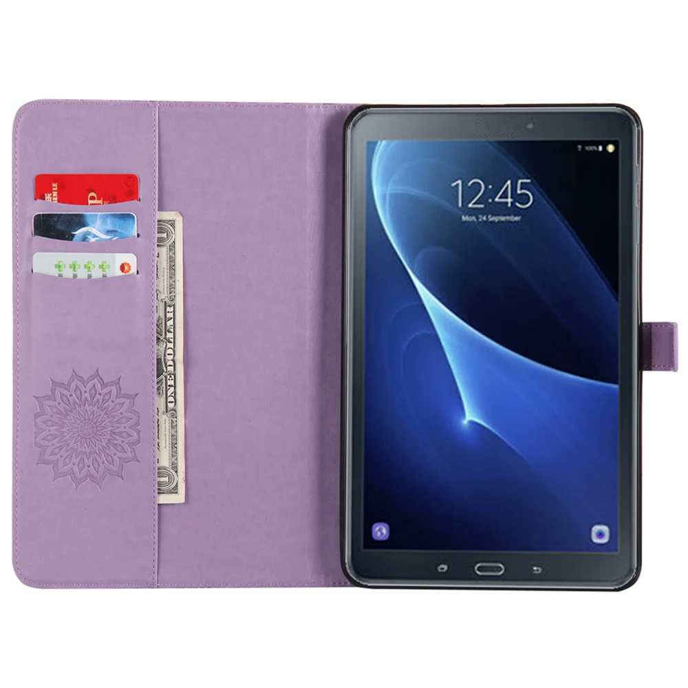 Кожаный чехол-подставка для планшета Samsung Galaxy Tab A 10 1 T580 T585 с тисненым цветком 8 T387 7