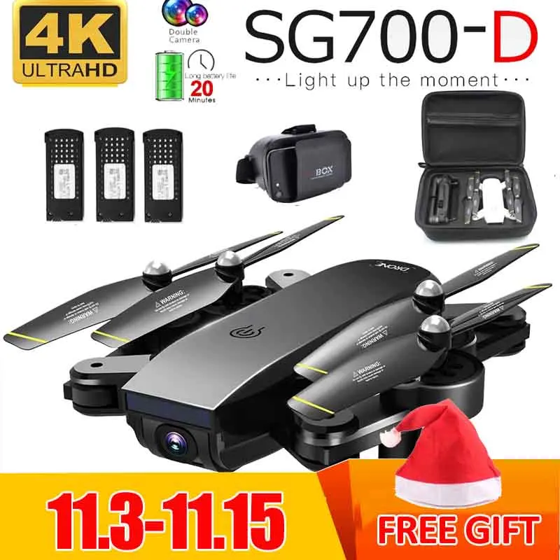 Дрон Радиоуправляемый SG700D с камерой 4K Wi Fi FPV 22 мин. полета|Радиоуправляемые