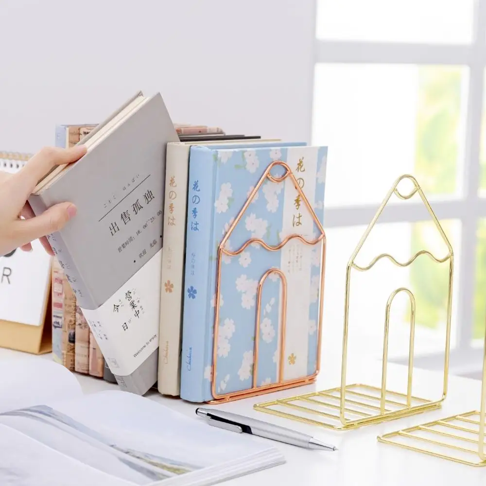 

Nordic ins Style Multifunctional Portable Reading Bookshelf Metal Book Stand Fordable Document Book Holder Office Accessories