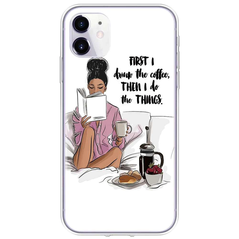 0ckanshu Merry Christmas Черный Коричневый чехол для девочки супер мама для TPU iPhone 11 Pro Max XR XS X XS Max 6 5se 7 8 Plus чехол новогодний чехол - Цвет: 0ckanshu