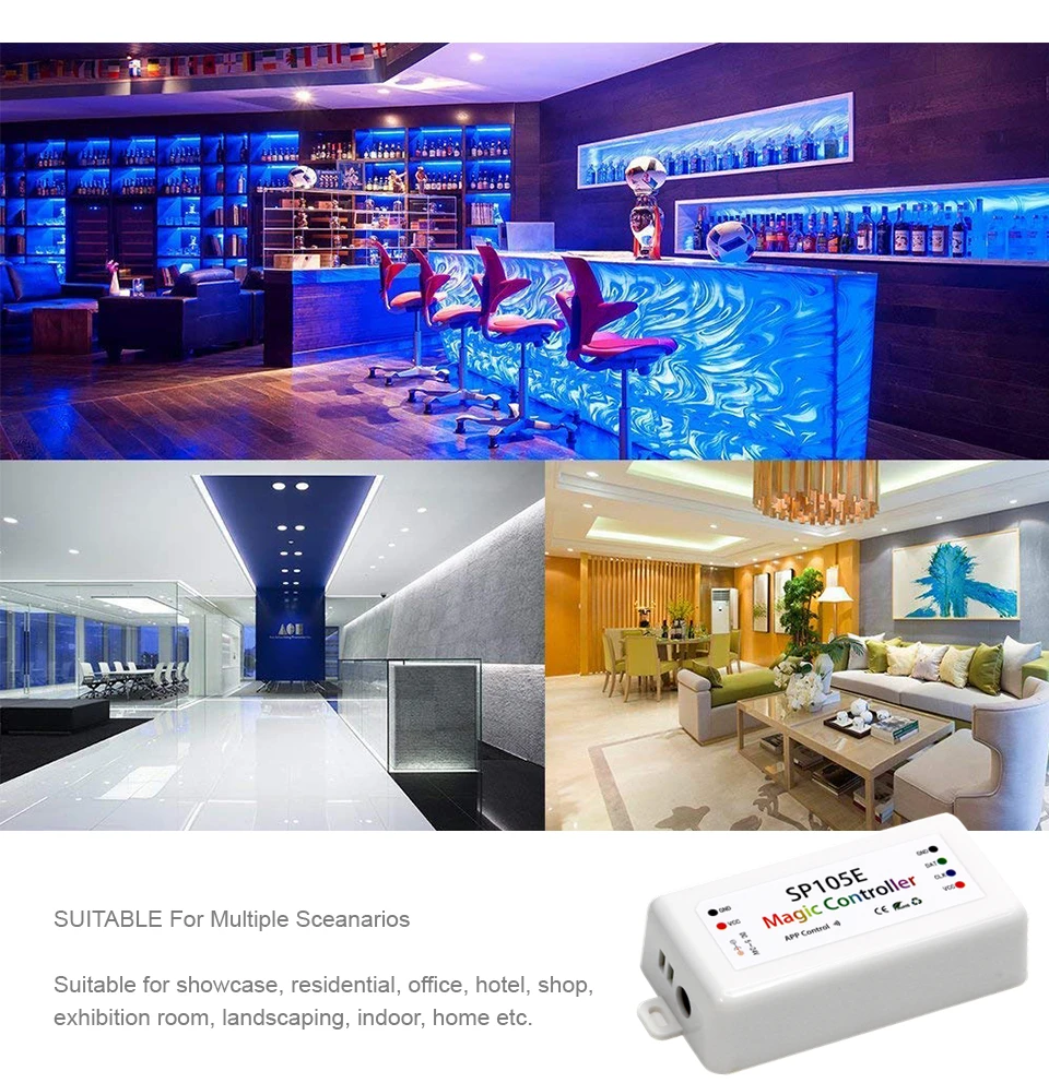 SP105E волшебный светодиодный контроллер Bluetooth DC5 24V пикселей для WS2811 2812 2801 6803 IC