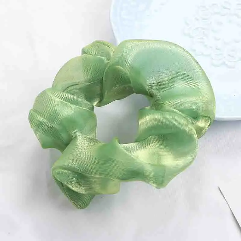 

New Organza Elastic Hair Bands Mesh Chiffon Thin Scrunchie Transparent Elastic Hair Rope Hair Tie Elegant Headwear Accessories