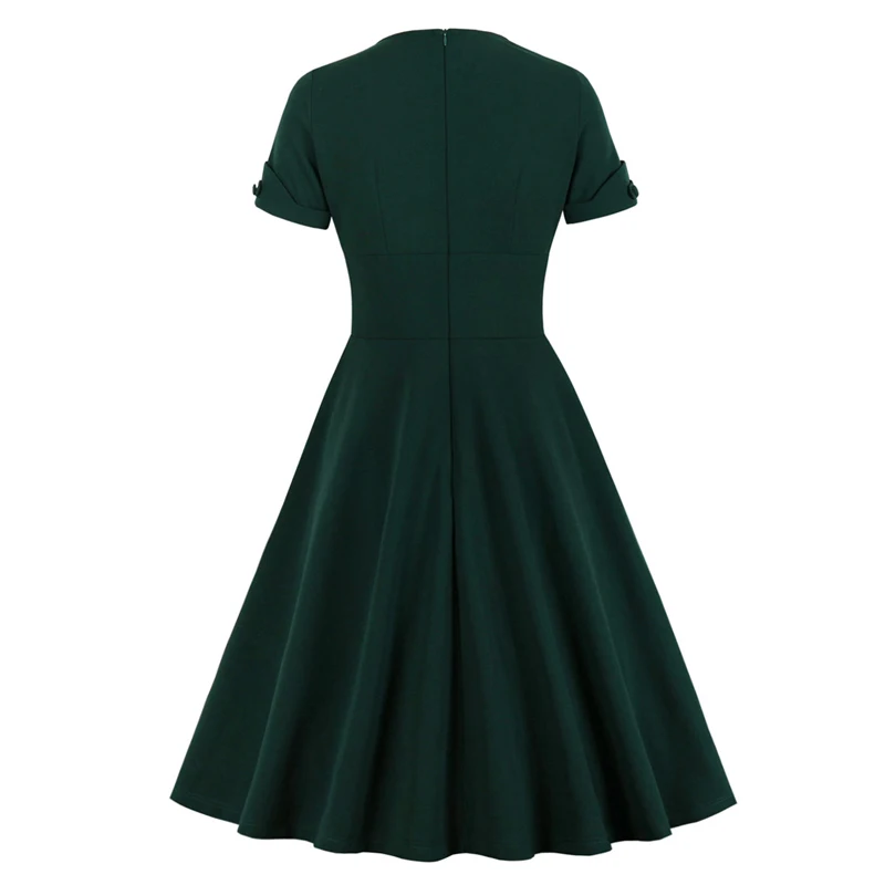 Женское винтажное платье с драпировкой ТРАПЕЦИЕВИДНОЕ ПЛАТЬЕ средней длины