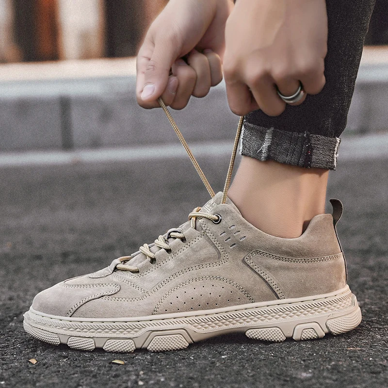 Мужская Удобная нескользящая обувь Уличные дышащие кроссовки на шнуровке