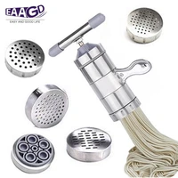 1set manual noodle maker stainless steel noodle making pasta press machine with different noodle moulds