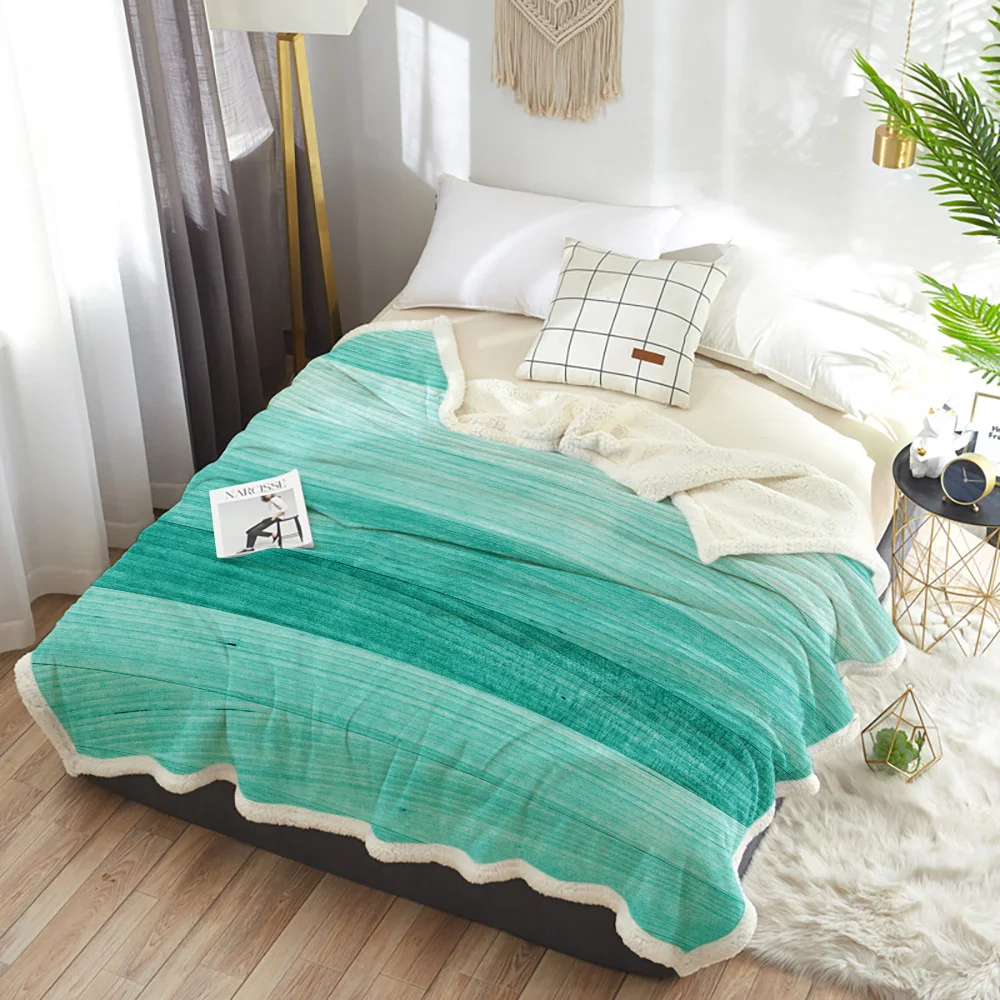 Бирюзовое деревянное покрывало флисовое персонализированное толстое | Дом и сад