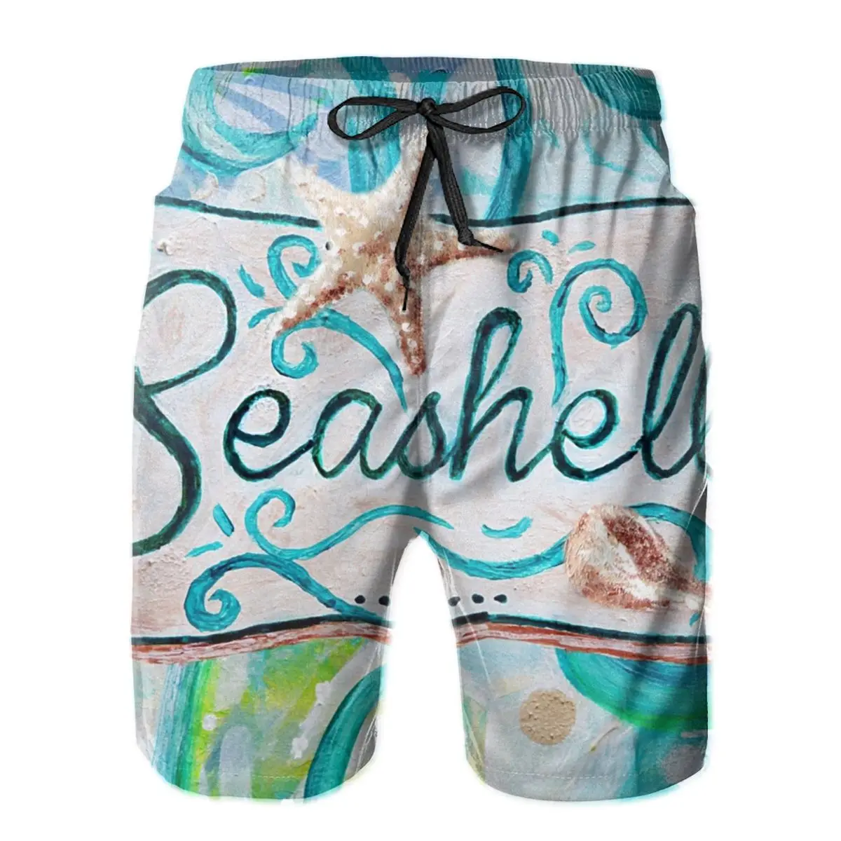 

Мужские спортивные штаны с ракушками пляжные плавки для плавания спортивные быстросохнущие сетчатые повседневные крутые ретро шорты для в...