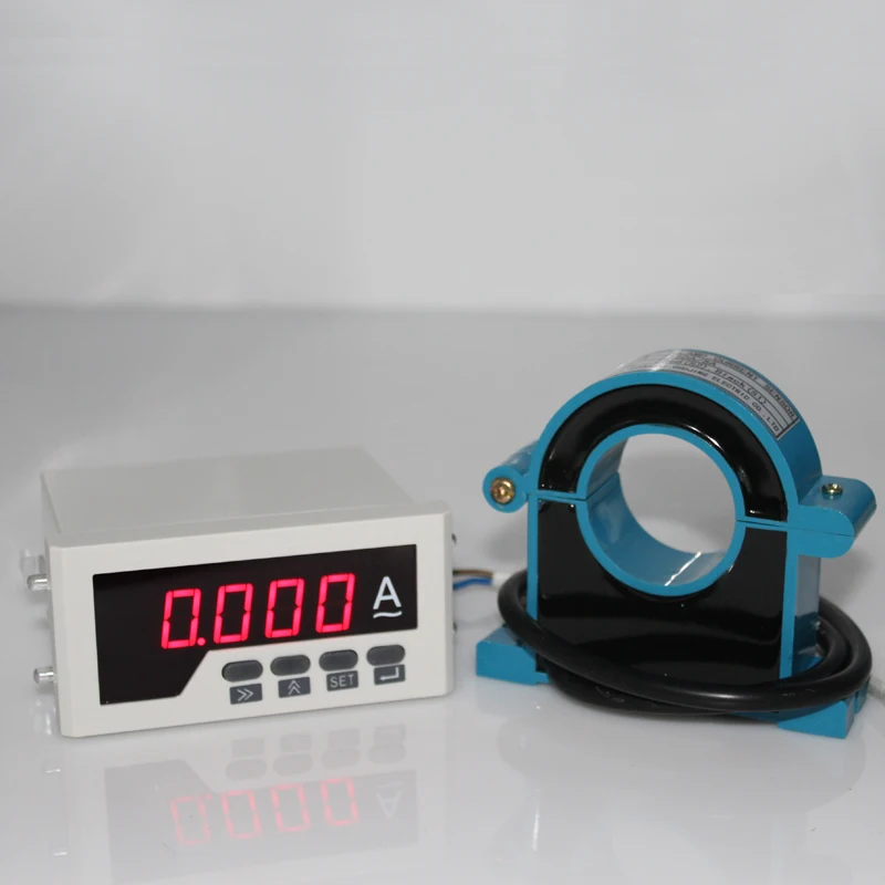 

100A 150A 200A 250A 300A 400A 500A 600A digital AC ampere panel meter with clamp CT current transformer ampere clamp sensor