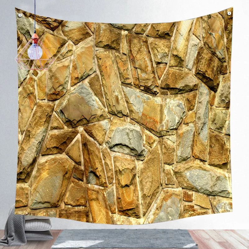 Гобелен для дома с 3D-принтом изображением кирпичной стены мандалы богемный