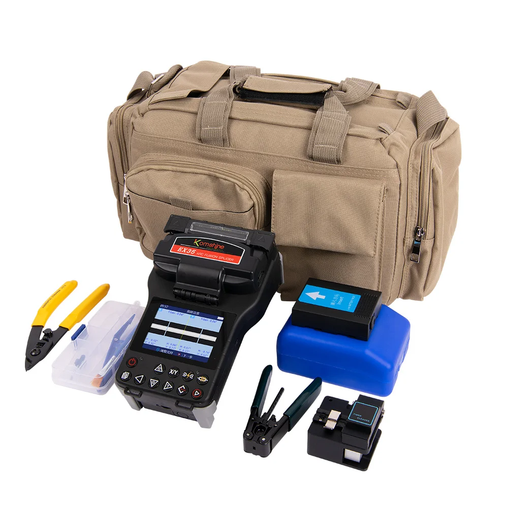 

Handheld Fiber Optic Fusion Splice Machine EX-35 Splicing FTTH 9S Heating 35S JILONG KL-510E Fusion Splicer Machine