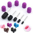 Колпачки шлифовальные многоразмерные для фрез ногтей, электрические с резиновой ручкой для полировки кутикулы, 6 шт.