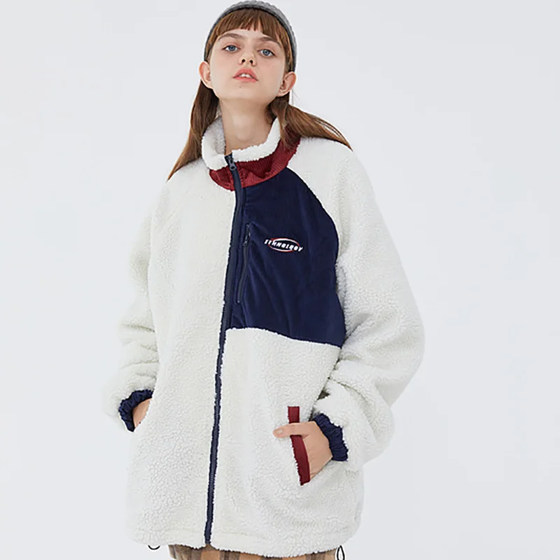 

Mens Corduroy Patchwork Jackets Thick Men Sherpa Parkas 2020 Winter Oversize Off Shoulder Coats Womens Loose Woolen Streetwear