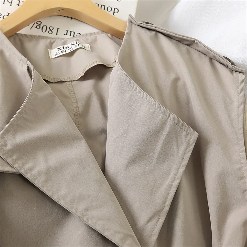 Gowyimmes New Autumn Slim Women Trench Dress Elegant Office Lady Sleeveless Dress Vestidos Winter Bottomings Vestido PD533